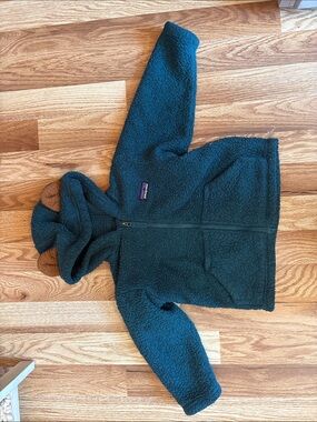 Patagonia Kids Teal Hooded Sherpa Zip-Up 12-18 months EUC